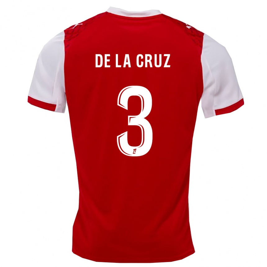 ילדים כדורגל Maiky De La Cruz #3 אדום לבן ג'רזי ביתית 2025/26