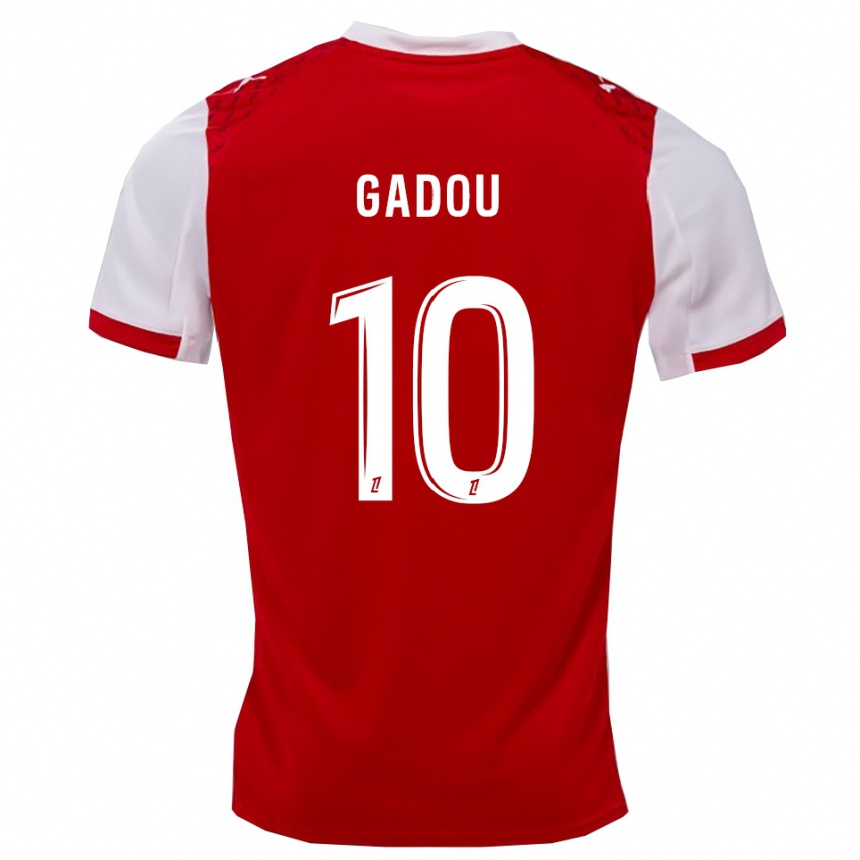 ילדים כדורגל Arone Gadou #10 אדום לבן ג'רזי ביתית 2025/26
