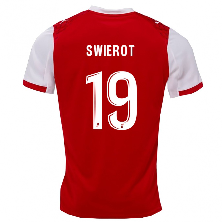 ילדים כדורגל Julie Swierot #19 אדום לבן ג'רזי ביתית 2025/26