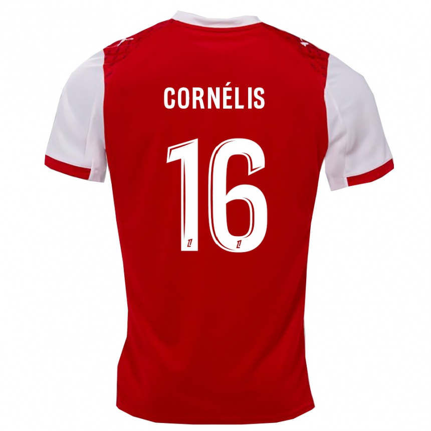 ילדים כדורגל Aristide Cornélis #16 אדום לבן ג'רזי ביתית 2025/26