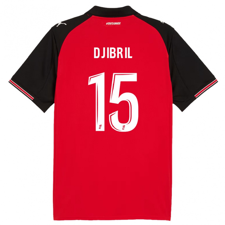 ילדים כדורגל Djibril Diallo #15 אדום שחור ג'רזי ביתית 2025/26