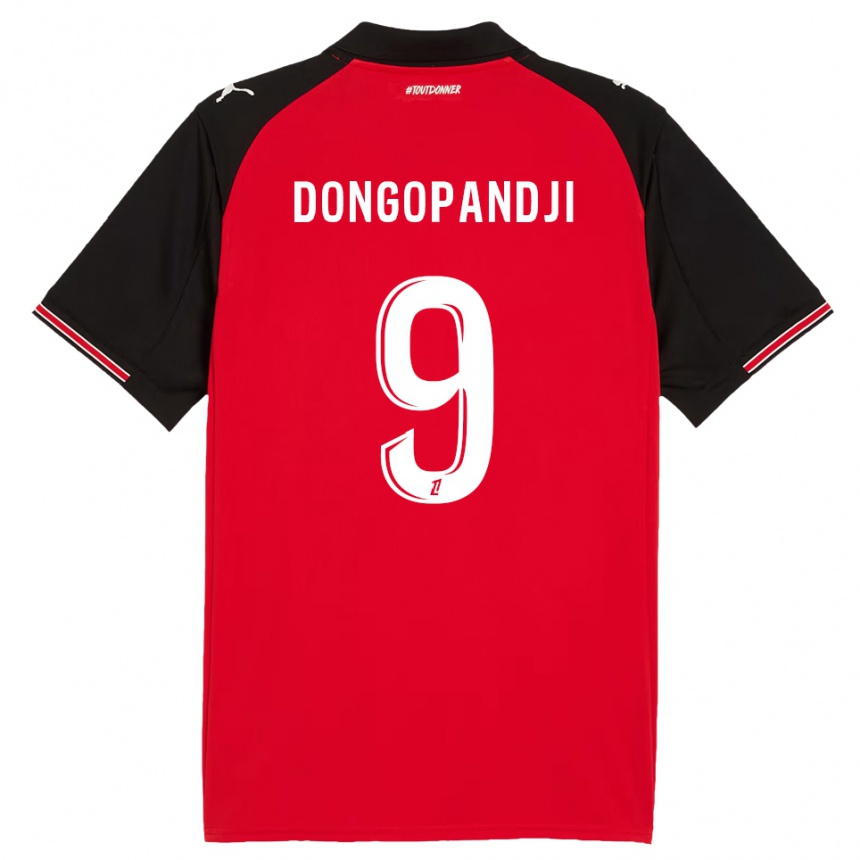 ילדים כדורגל Kelvin Dongopandji #9 אדום שחור ג'רזי ביתית 2025/26