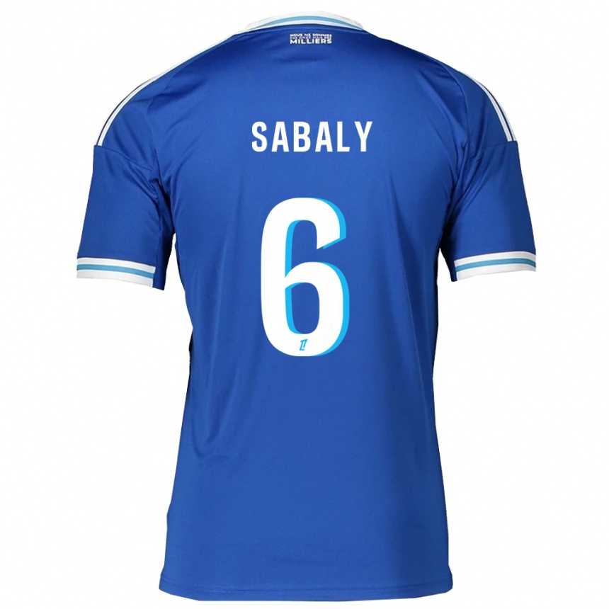 ילדים כדורגל Idrissa Sabaly #6 כחול לבן ג'רזי ביתית 2025/26