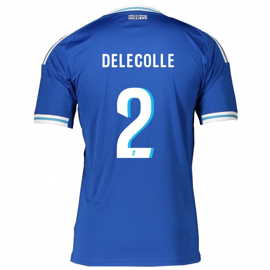 ילדים כדורגל Timéo Delecolle #2 כחול לבן ג'רזי ביתית 2025/26
