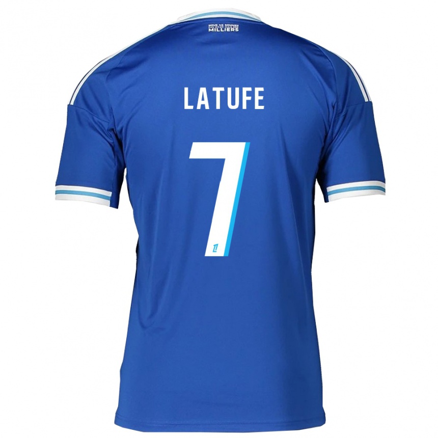 ילדים כדורגל Latufe Assoumani #7 כחול לבן ג'רזי ביתית 2025/26
