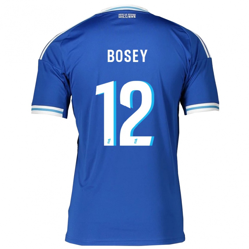 ילדים כדורגל Jean-Baptiste Bosey #12 כחול לבן ג'רזי ביתית 2025/26