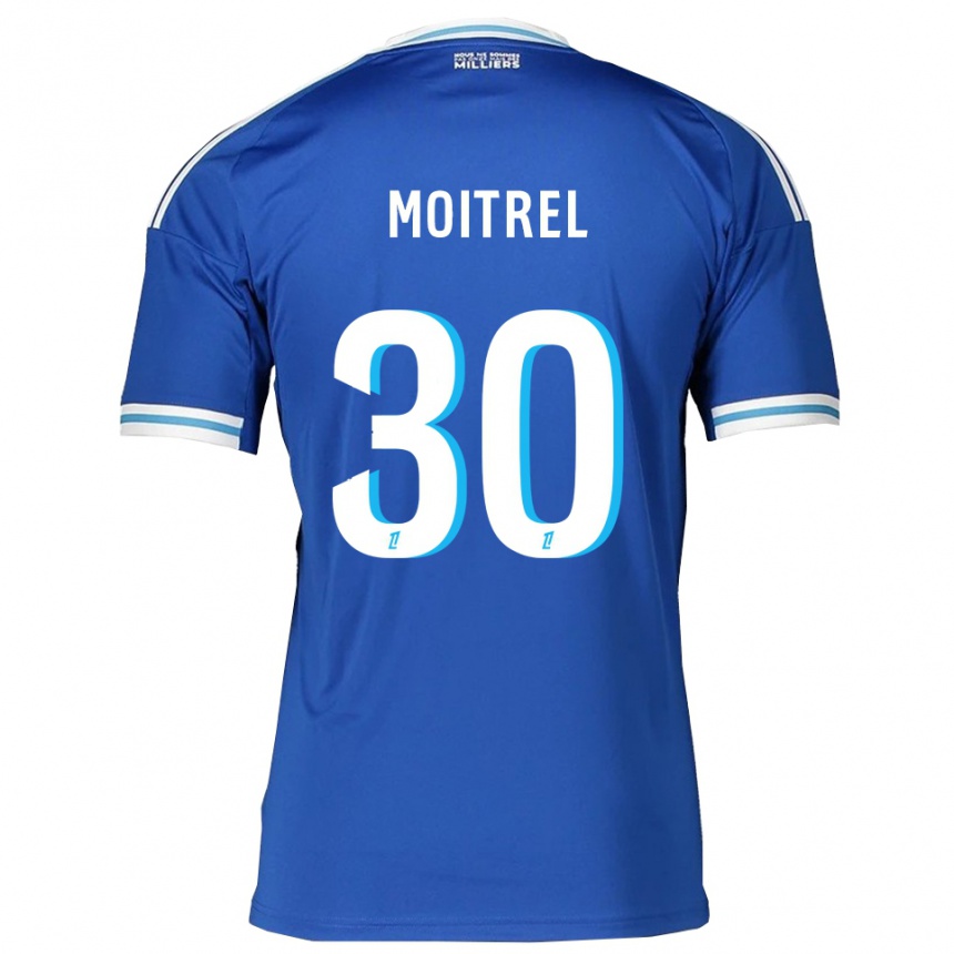 ילדים כדורגל Pauline Moitrel #30 כחול לבן ג'רזי ביתית 2025/26