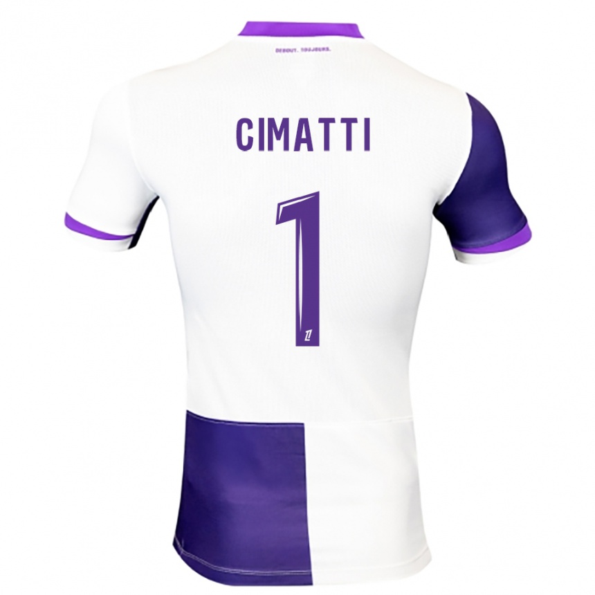 ילדים כדורגל Marie Cimatti #1 סגול לבן ג'רזי ביתית 2025/26