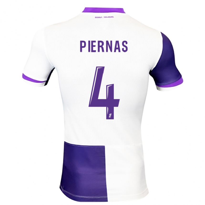 ילדים כדורגל גאטן באצ'וך ברנס #4 סגול לבן ג'רזי ביתית 2025/26