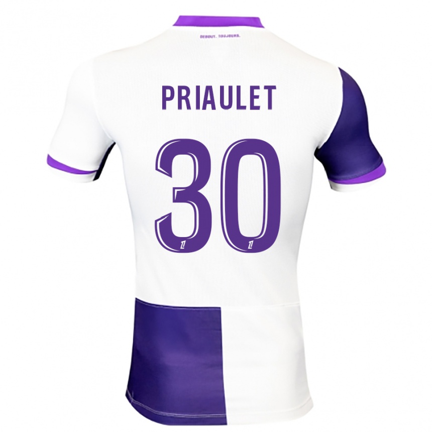 ילדים כדורגל Anaïs Priaulet #30 סגול לבן ג'רזי ביתית 2025/26