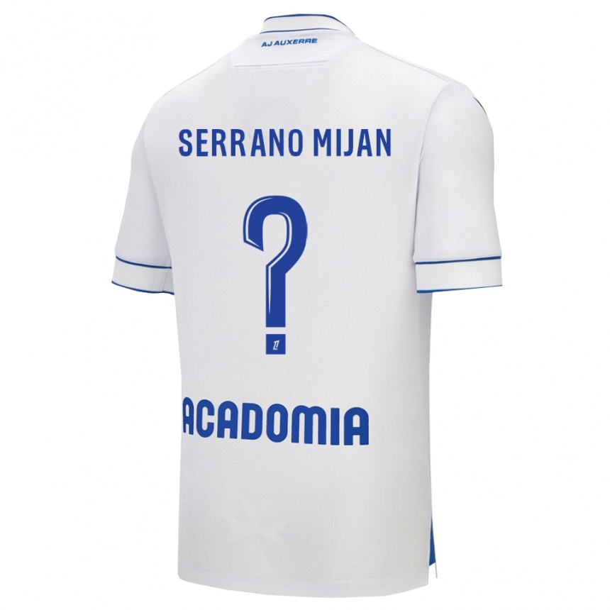 ילדים כדורגל Joye Serrano Mijan #0 לבן כחול ג'רזי ביתית 2025/26