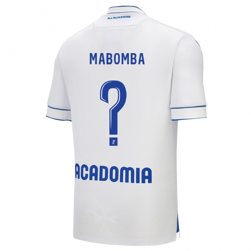 ילדים כדורגל Gloria Mabomba #0 לבן כחול ג'רזי ביתית 2025/26