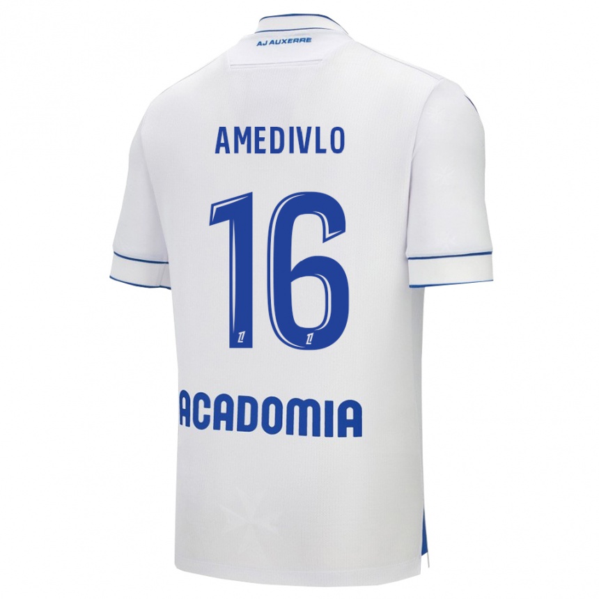 ילדים כדורגל Rayann Amedivlo #16 לבן כחול ג'רזי ביתית 2025/26