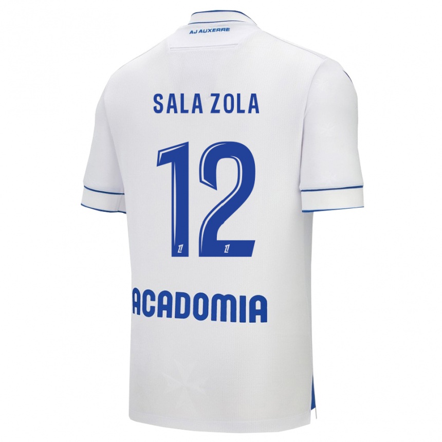 ילדים כדורגל Benaja Sala Zola #12 לבן כחול ג'רזי ביתית 2025/26