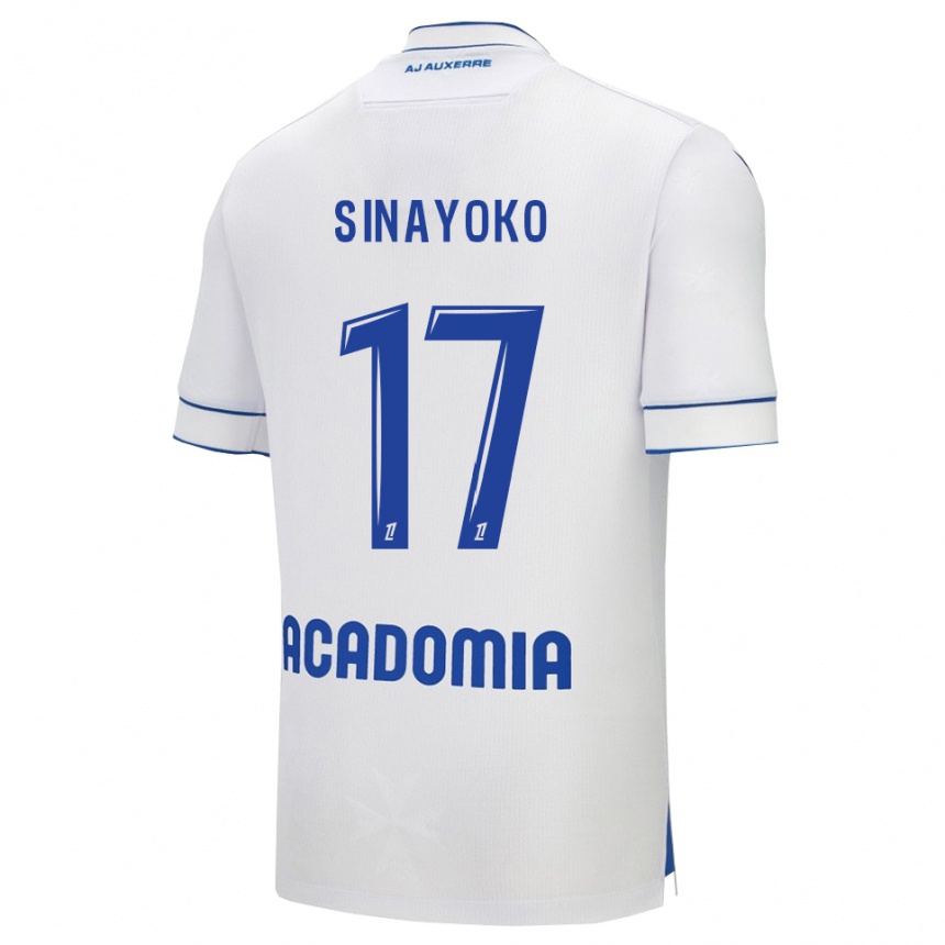ילדים כדורגל לאסינה סינאיוקו #17 לבן כחול ג'רזי ביתית 2025/26