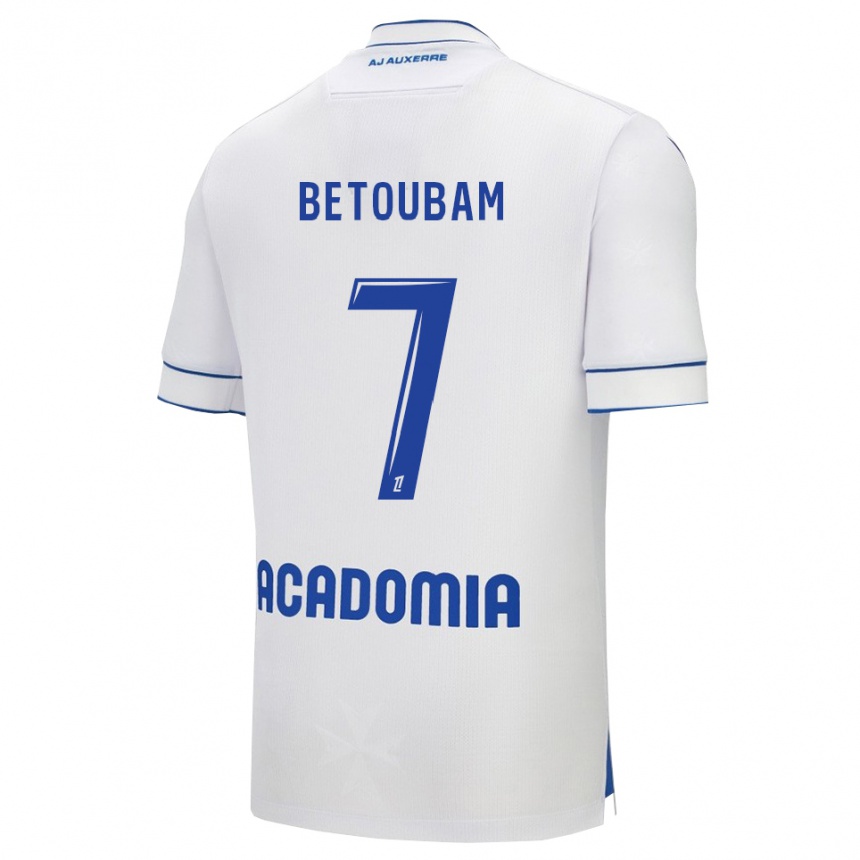 ילדים כדורגל Clément Betoubam #7 לבן כחול ג'רזי ביתית 2025/26