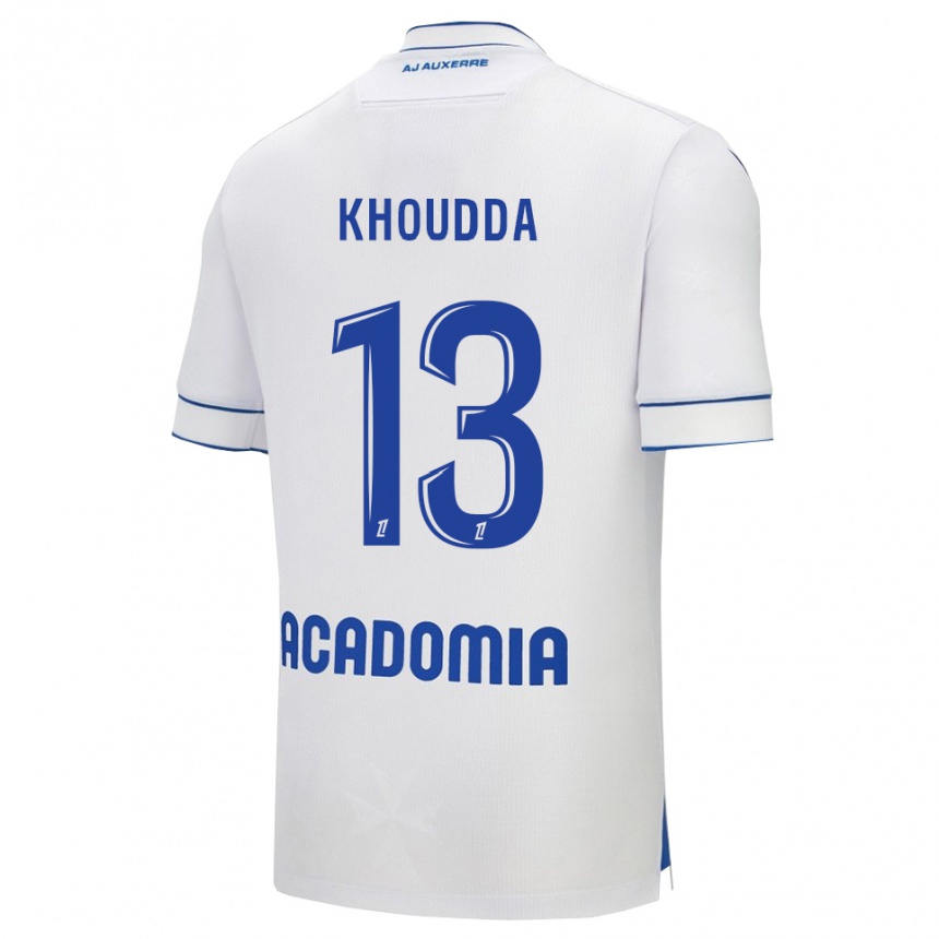 ילדים כדורגל Youssef Khoudda #13 לבן כחול ג'רזי ביתית 2025/26