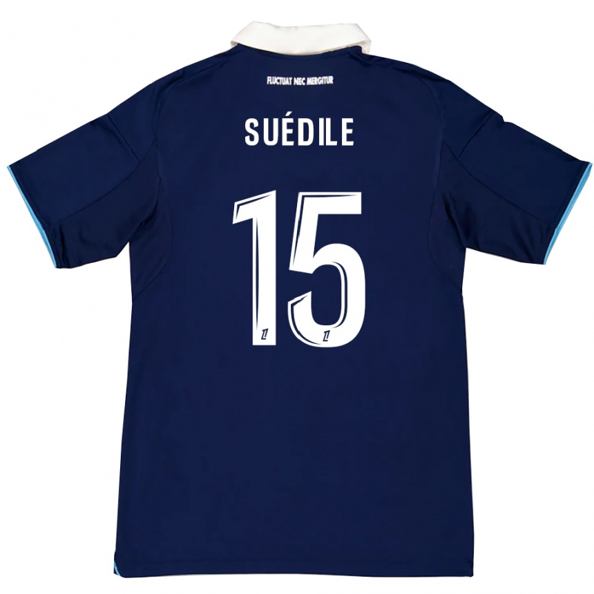 ילדים כדורגל Layvin Suédile #15 כחול כהה לבן ג'רזי ביתית 2025/26