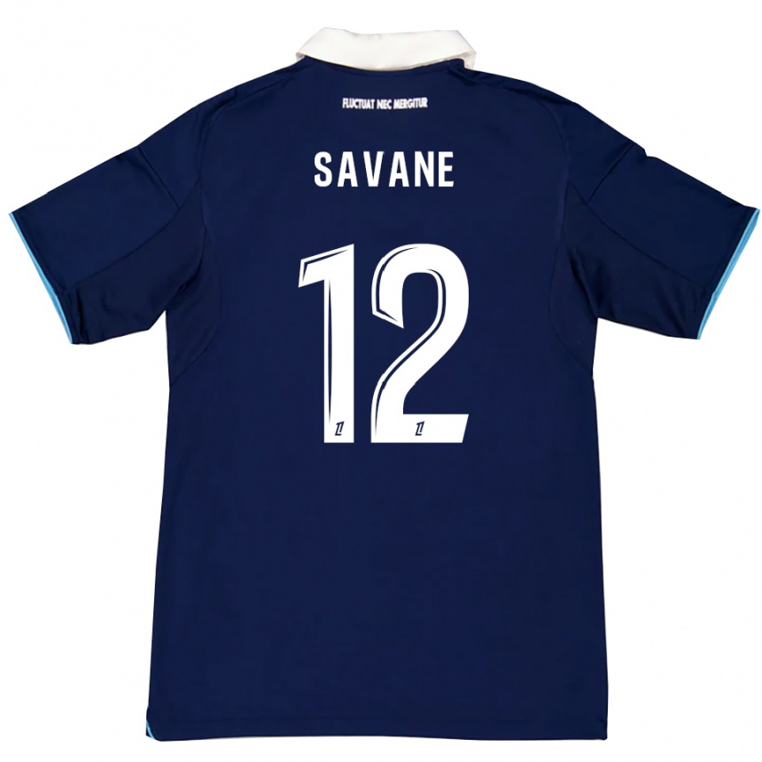 ילדים כדורגל Mohamed Savane #12 כחול כהה לבן ג'רזי ביתית 2025/26