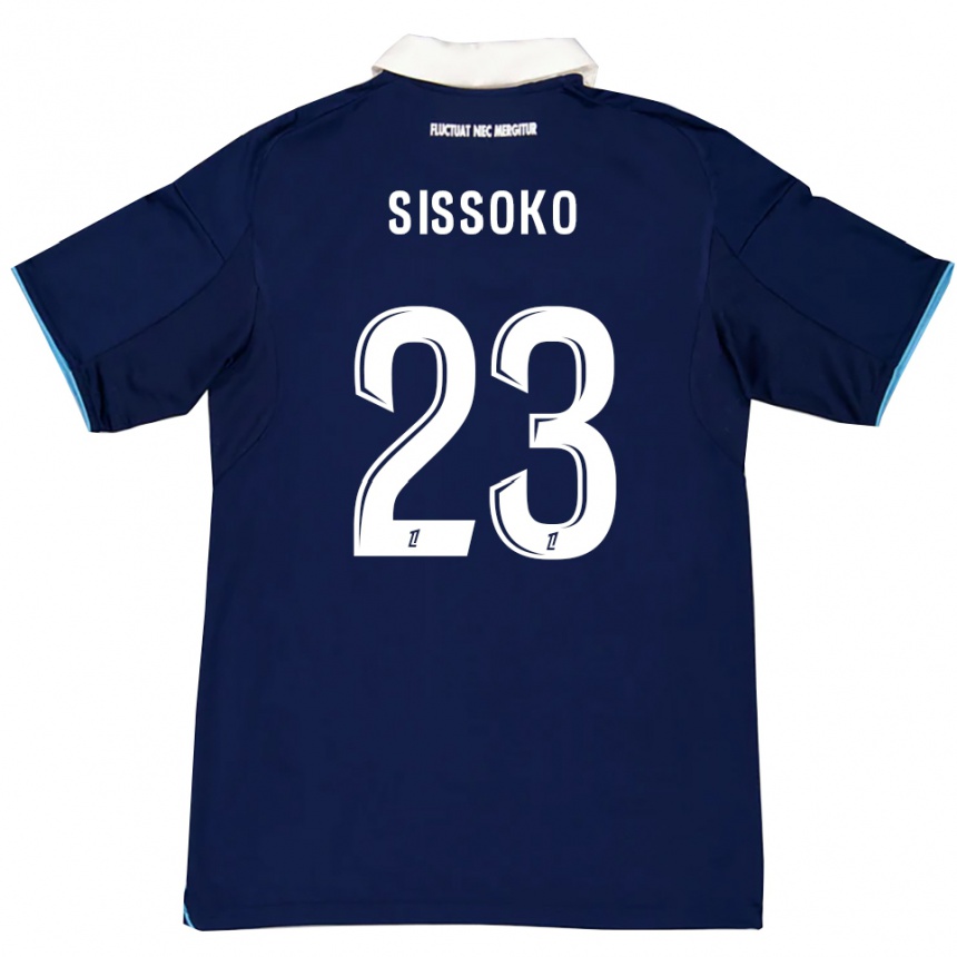 ילדים כדורגל Teninsoun Sissoko #23 כחול כהה לבן ג'רזי ביתית 2025/26