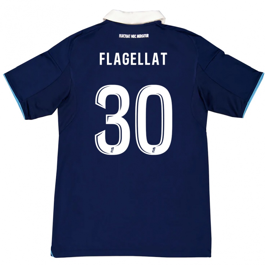 ילדים כדורגל Alizée Flagellat #30 כחול כהה לבן ג'רזי ביתית 2025/26
