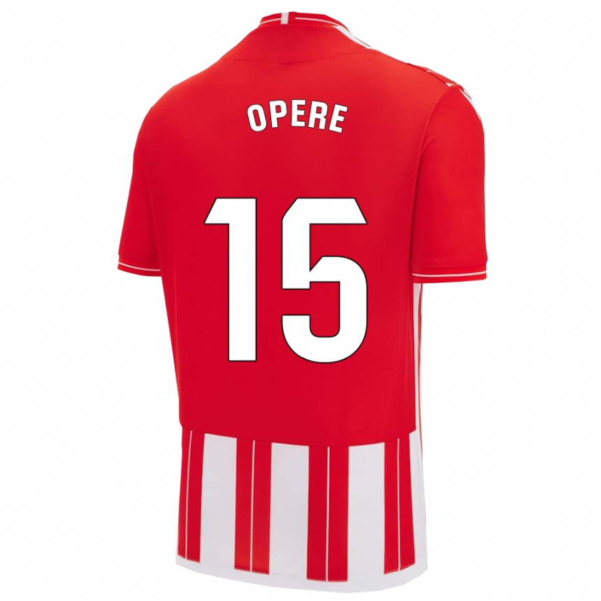 ילדים כדורגל Miguel Operé #15 אדום לבן ג'רזי ביתית 2025/26