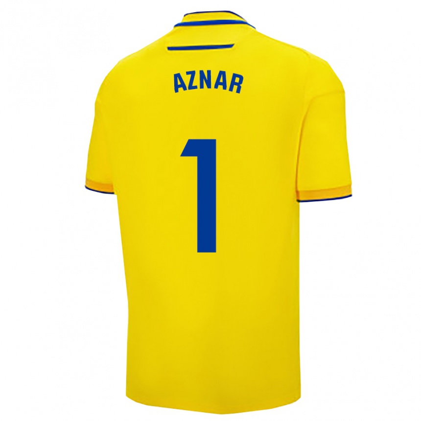 ילדים כדורגל Victor Aznar #1 צהוב נייבי ג'רזי ביתית 2025/26