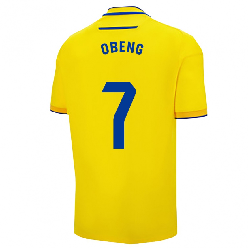 ילדים כדורגל Isaac Obeng #7 צהוב נייבי ג'רזי ביתית 2025/26