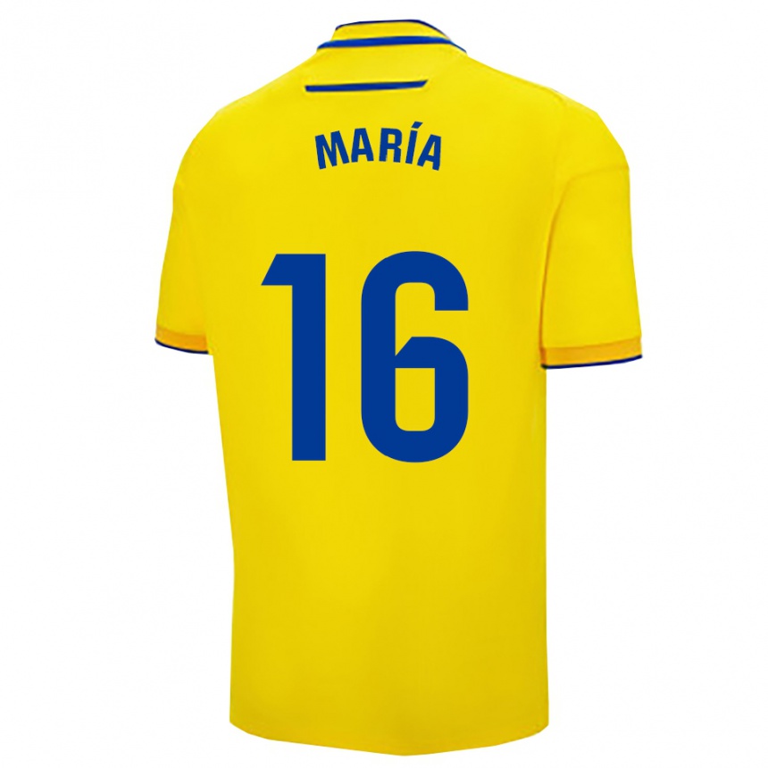 ילדים כדורגל María Llorente #16 צהוב נייבי ג'רזי ביתית 2025/26
