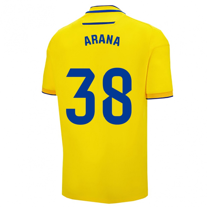 ילדים כדורגל Pablo Arana #38 צהוב נייבי ג'רזי ביתית 2025/26