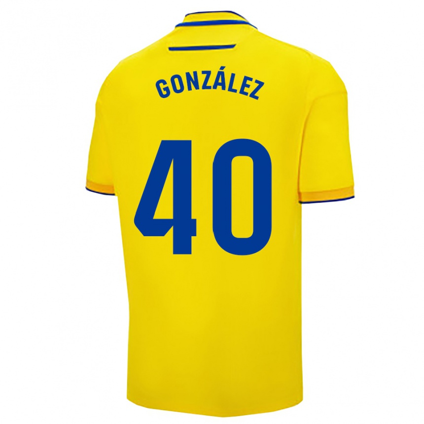 ילדים כדורגל José González #40 צהוב נייבי ג'רזי ביתית 2025/26