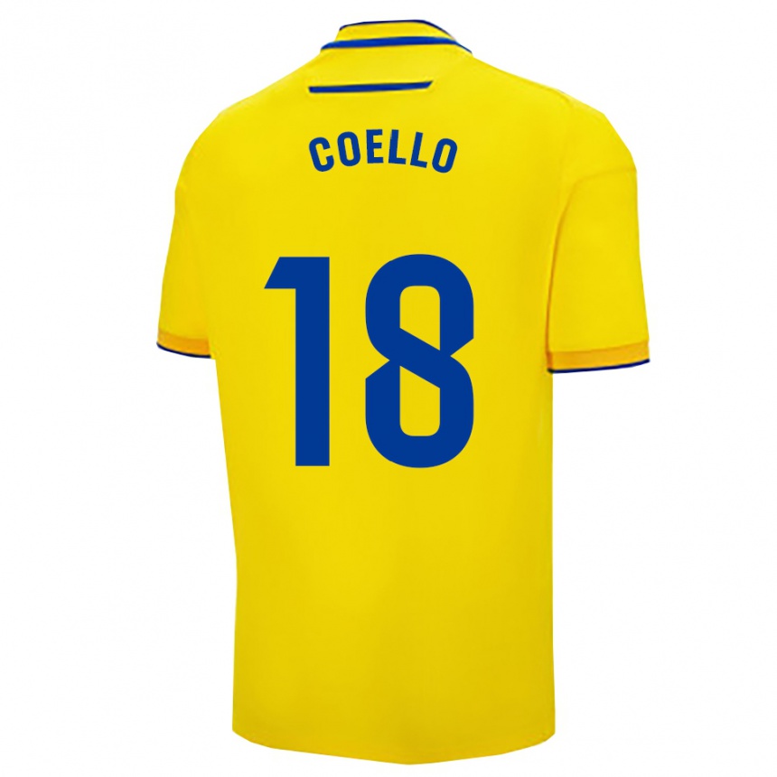 ילדים כדורגל מריה דל כרמן קואלו וידאל #18 צהוב נייבי ג'רזי ביתית 2025/26