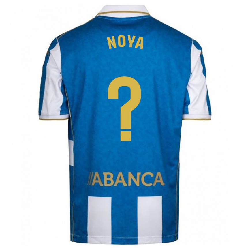 ילדים כדורגל Román Noya #0 לבן כחול ג'רזי ביתית 2025/26