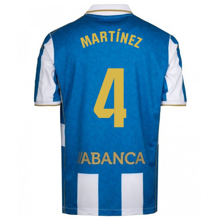 ילדים כדורגל Pablo Martínez #4 לבן כחול ג'רזי ביתית 2025/26