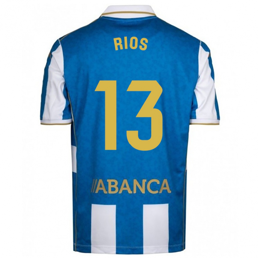 ילדים כדורגל Hugo Rios #13 לבן כחול ג'רזי ביתית 2025/26
