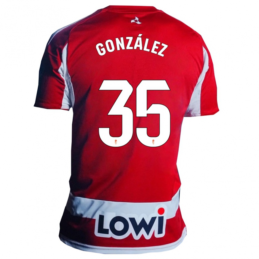 ילדים כדורגל Isra González #35 אדום לבן ג'רזי ביתית 2025/26