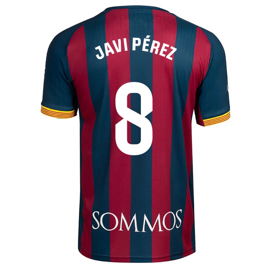 ילדים כדורגל Javi Pérez #8 כחול נייבי אדום ג'רזי ביתית 2025/26