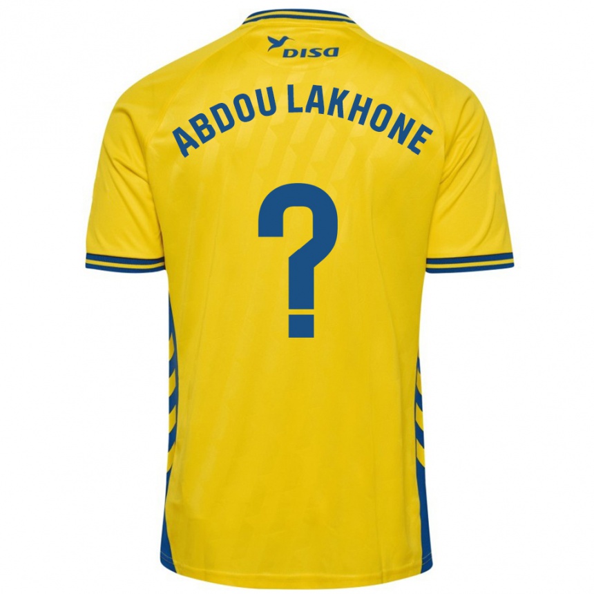 ילדים כדורגל Pape Abdou Lakhone #0 צהוב כחול ג'רזי ביתית 2025/26