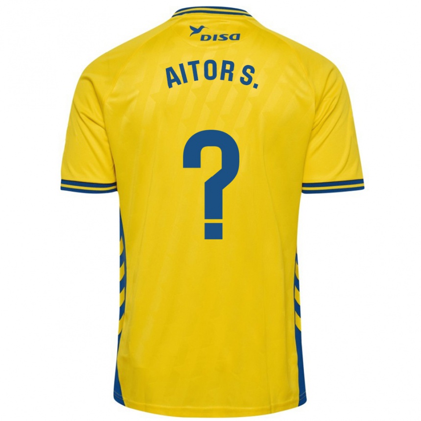 ילדים כדורגל Aitor Sánchez #0 צהוב כחול ג'רזי ביתית 2025/26