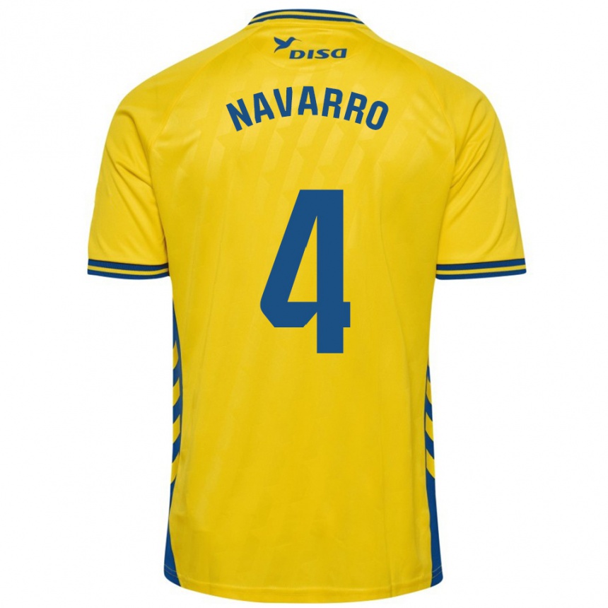 ילדים כדורגל Carlos Navarro #4 צהוב כחול ג'רזי ביתית 2025/26