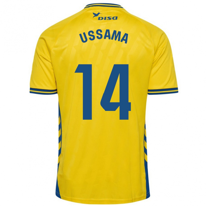ילדים כדורגל Ussama #14 צהוב כחול ג'רזי ביתית 2025/26