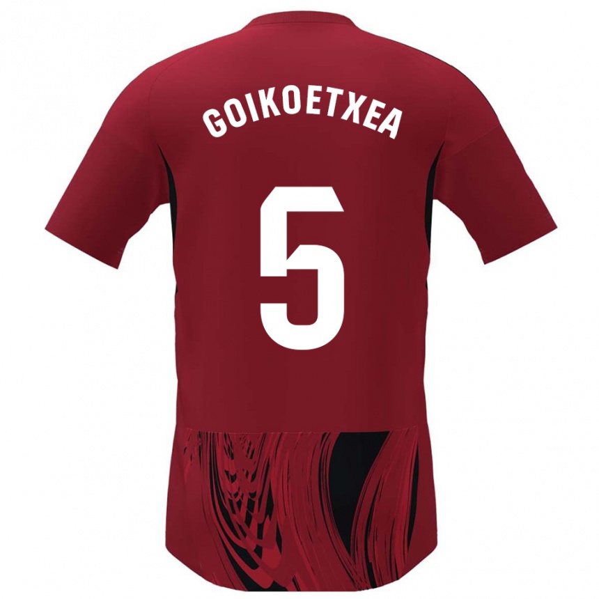 ילדים כדורגל Imanol Goikoetxea #5 אדום שחור ג'רזי ביתית 2025/26