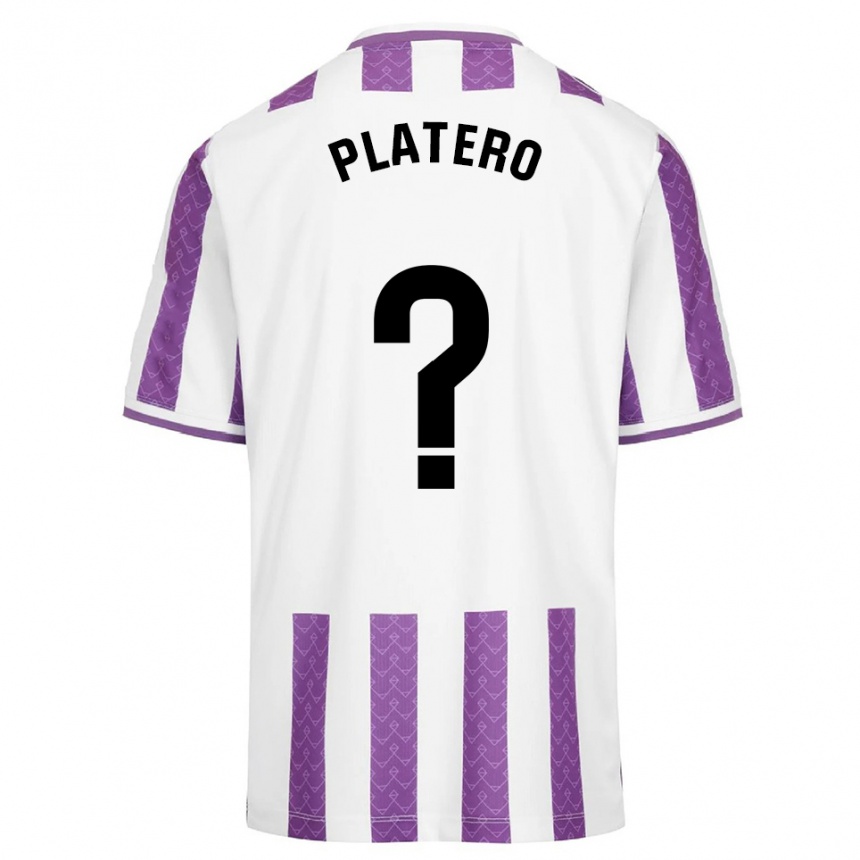 ילדים כדורגל Miguel Platero #0 סגול לבן ג'רזי ביתית 2025/26