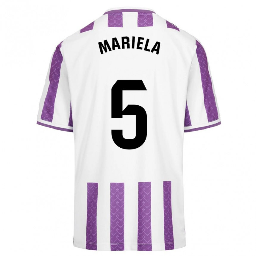 ילדים כדורגל Mariela Conde Gomez #5 סגול לבן ג'רזי ביתית 2025/26