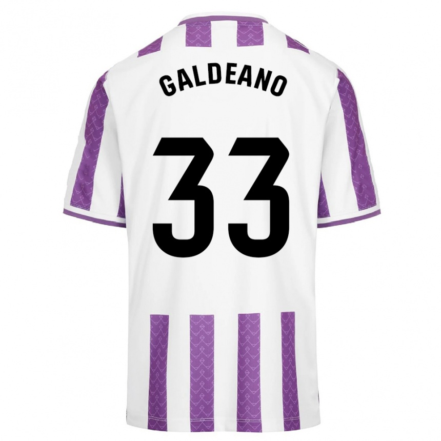 ילדים כדורגל Alejandro Galdeano #33 סגול לבן ג'רזי ביתית 2025/26