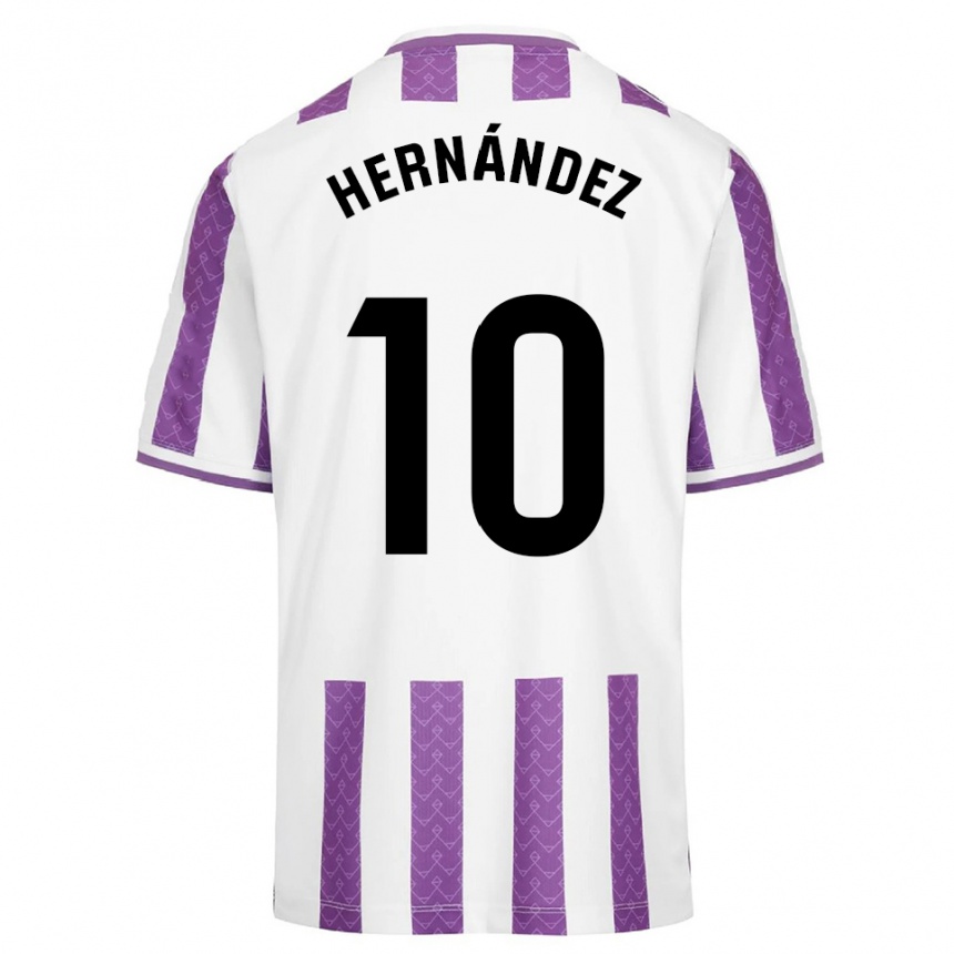 ילדים כדורגל Celia Hernández Cordero #10 סגול לבן ג'רזי ביתית 2025/26