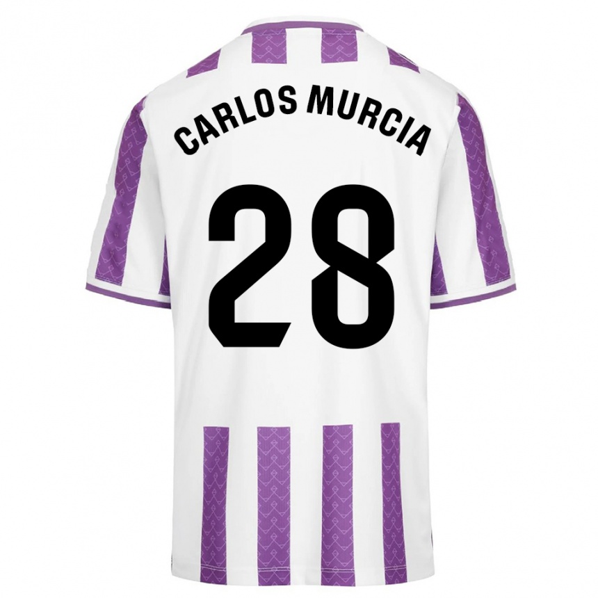 ילדים כדורגל Juan Carlos Murcia #28 סגול לבן ג'רזי ביתית 2025/26