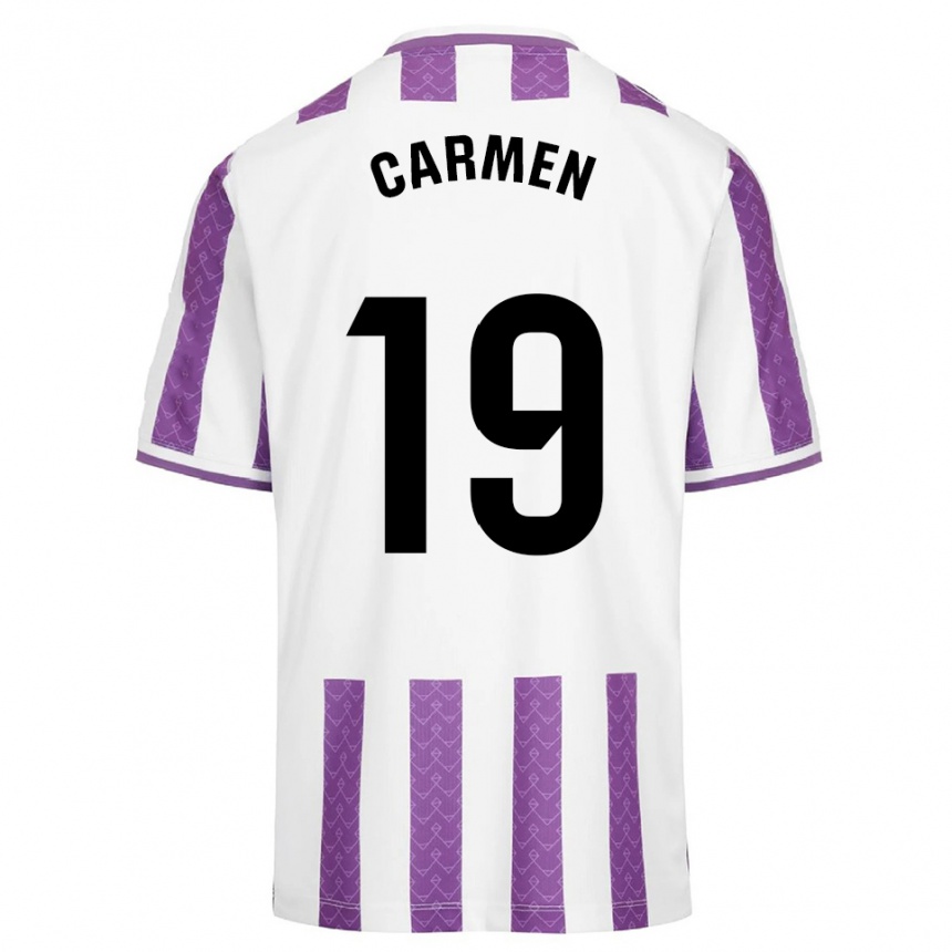 ילדים כדורגל Carmen García Morquecho #19 סגול לבן ג'רזי ביתית 2025/26