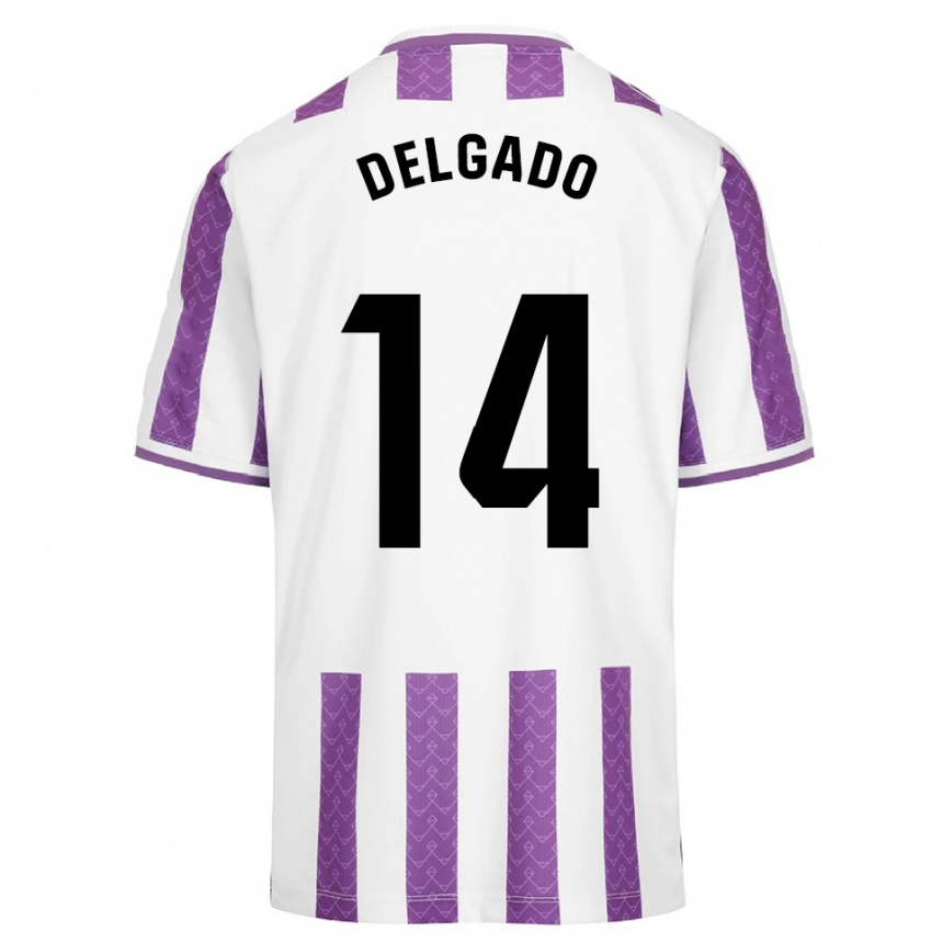 ילדים כדורגל Jorge Delgado #14 סגול לבן ג'רזי ביתית 2025/26
