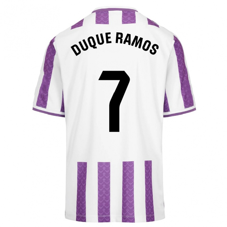 ילדים כדורגל Carmen Duque Ramos #7 סגול לבן ג'רזי ביתית 2025/26